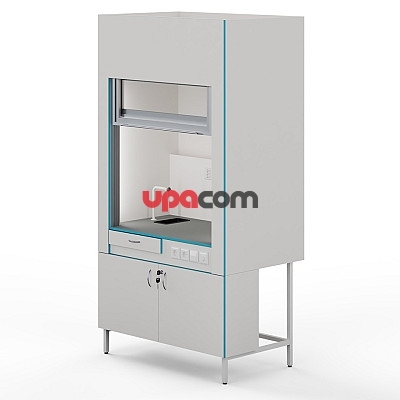 Вытяжной шкаф с сантехникой и столешницей из химстойкого пластика ШВ НВК 1200 ПЛАСТ+