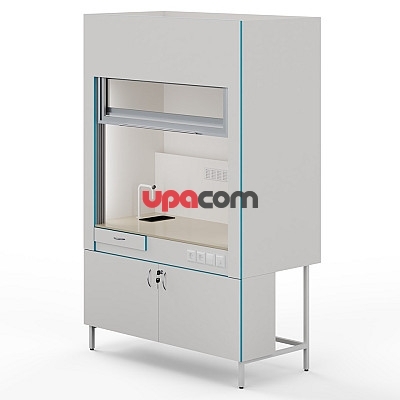 Вытяжной шкаф с сантехникой и столешницей из полипропилена ШВ НВК 1500 ПП+