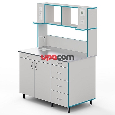 Пристенный стол с сантехникой и столешницей из нержавеющей стали СЛП НВК 1200 НЕРЖ+