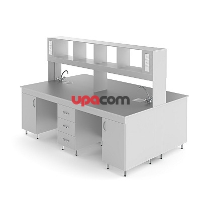 Химический островной стол со столешницей из химстойкого пластика НВ-2400 ОСПХ