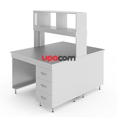 Физический островной стол со столешницей из химстойкого пластика НВ-1200 ОСП