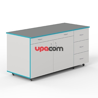 Подкатной модуль ТДЯ НВК 1500 для титровального стола СТ НВК 1500 ПЛАСТ (1390×600×700)