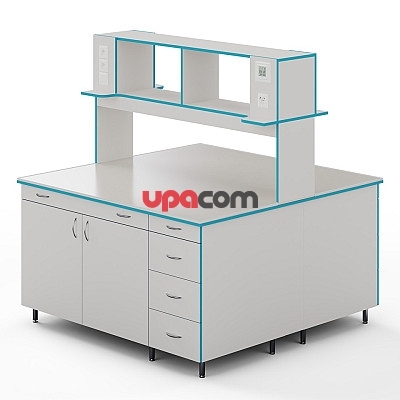 Островной стол со столешницей из монолитной керамики СЛО НВК 1500 МОН