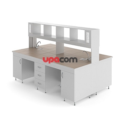 Химический островной стол со столешницей из керамогранитной плитки НВ-2400 ОКХ