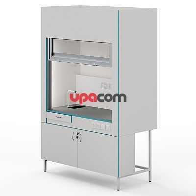 Вытяжной шкаф с сантехникой и столешницей из химстойкого пластика ШВ НВК 1500 ПЛАСТ+