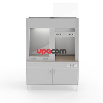 Двухрамный вытяжной шкаф со столешницей из керамогранитной плитки НВ-1500 ШВд-Б