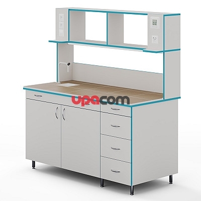 Пристенный стол с сантехникой и столешницей из керамогранитной плитки СЛП НВК 1500 КГ+