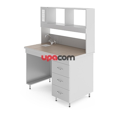 Химический лабораторный стол со столешницей из керамогранитной плитки НВ-1200 ПКХ