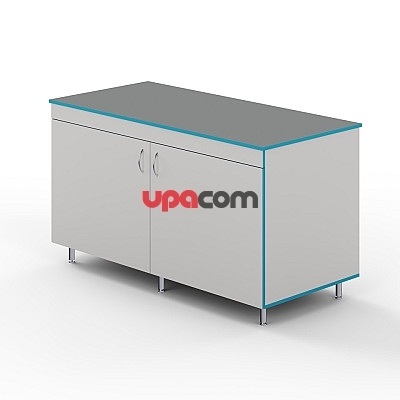 Закрытый стол для работы стоя со столешницей из химстойкого пластика СЛЗ НВК 1500 ПЛАСТ