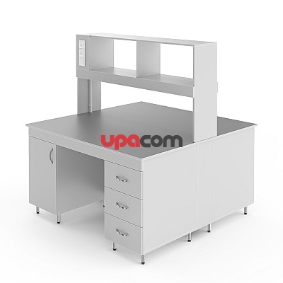 Физический островной стол со столешницей из химстойкого пластика НВ-1500 ОСП