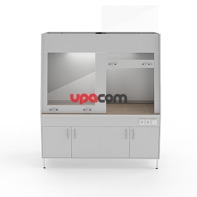 Двухрамный вытяжной шкаф со столешницей из керамогранитной плитки НВ-1800 ШВд-Б