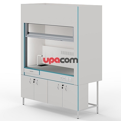 Вытяжной шкаф с сантехникой и столешницей из химстойкого пластика ШВ НВК 1800 ПЛАСТ+