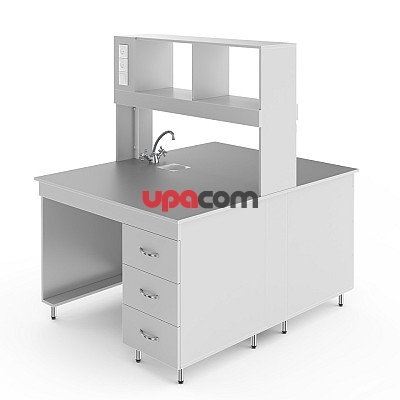 Химический островной стол со столешницей из химстойкого пластика НВ-1200 ОСПХ