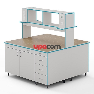 Островной стол со столешницей из керамогранитной плитки СЛО НВК 1500 КГ