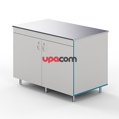 Закрытый стол для работы стоя со столешницей из нержавеющей стали СЛЗ НВК 1200 НЕРЖ