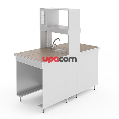 Химический островной стол со столешницей из керамогранитной плитки НВ-800 ОКХ