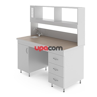 Химический лабораторный стол со столешницей из керамогранитной плитки НВ-1500 ПКХ