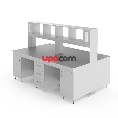 Физический островной стол со столешницей из химстойкого пластика НВ-2400 ОСП