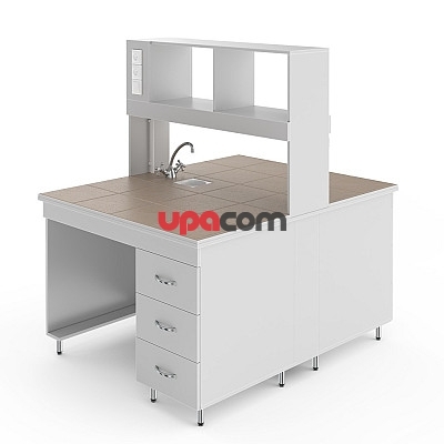 Химический островной стол со столешницей из керамогранитной плитки НВ-1200 ОКХ