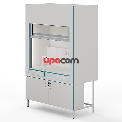 Вытяжной шкаф с сантехникой и столешницей из монолитной керамики ШВ НВК 1500 МОН+