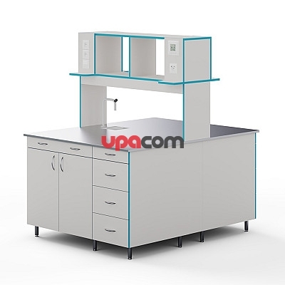 Островной стол с сантехникой и столешницей из нержавеющей стали СЛО НВК 1200 НЕРЖ+