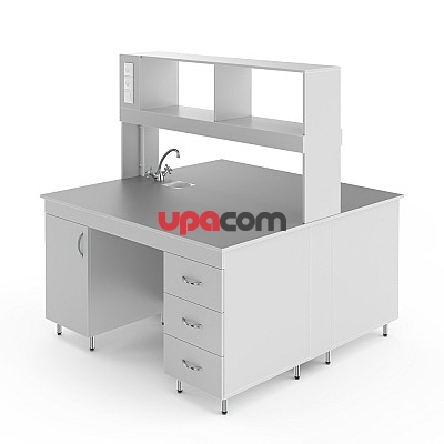 Химический островной стол со столешницей из химстойкого пластика НВ-1500 ОСПХ