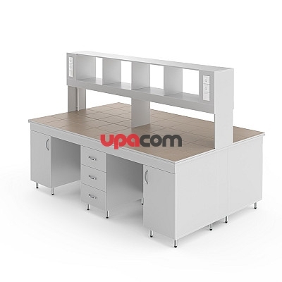 Физический островной стол со столешницей из керамогранитной плитки НВ-2400 ОК