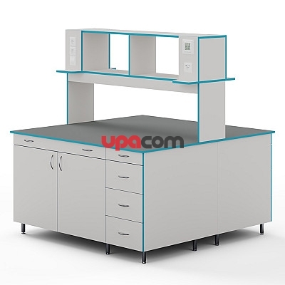 Островной стол со столешницей из химстойкого пластика СЛО НВК 1500 ПЛАСТ